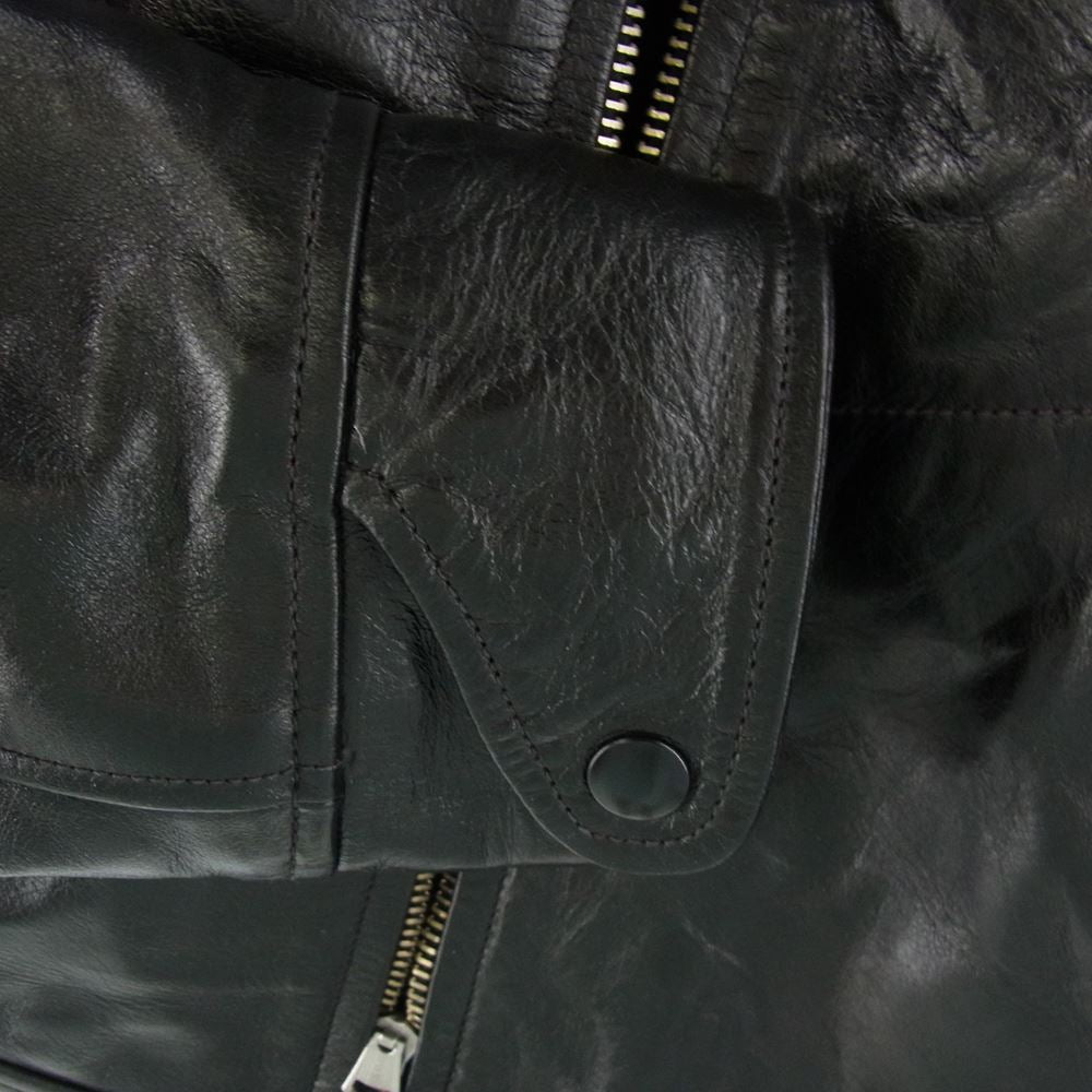 FREEWHEELERS フリーホイーラーズ SPARTAN LEATHER SPORTSWEAR MULHOLLAND マルホランド 馬革 ホースハイド 裏フリース レザー シングル ライダース ジャケット ブラック系【中古】