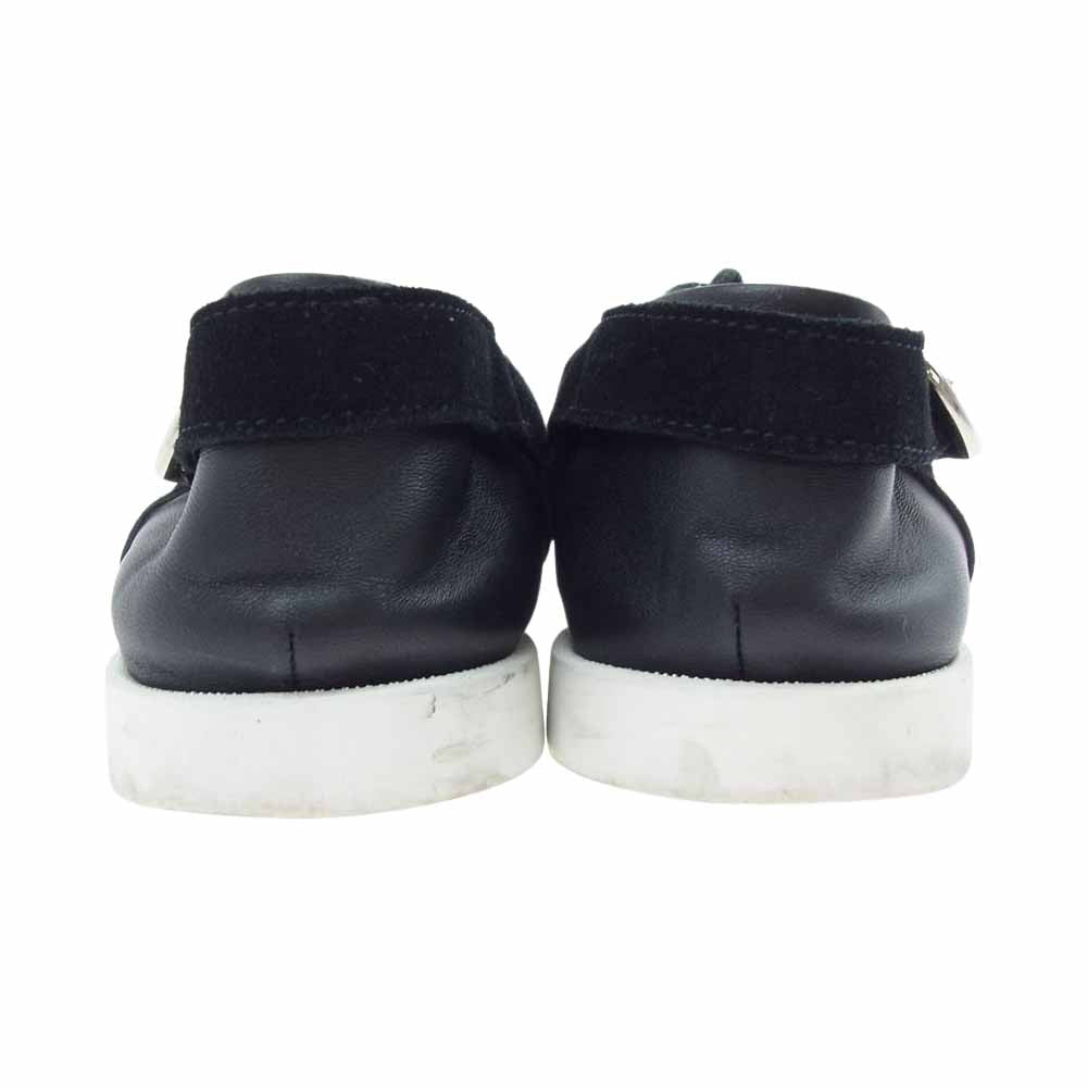 JIMMY CHOO ジミーチュウ スエード レザー切替 ストラップ デッキ シューズ ブラック系 42【中古】