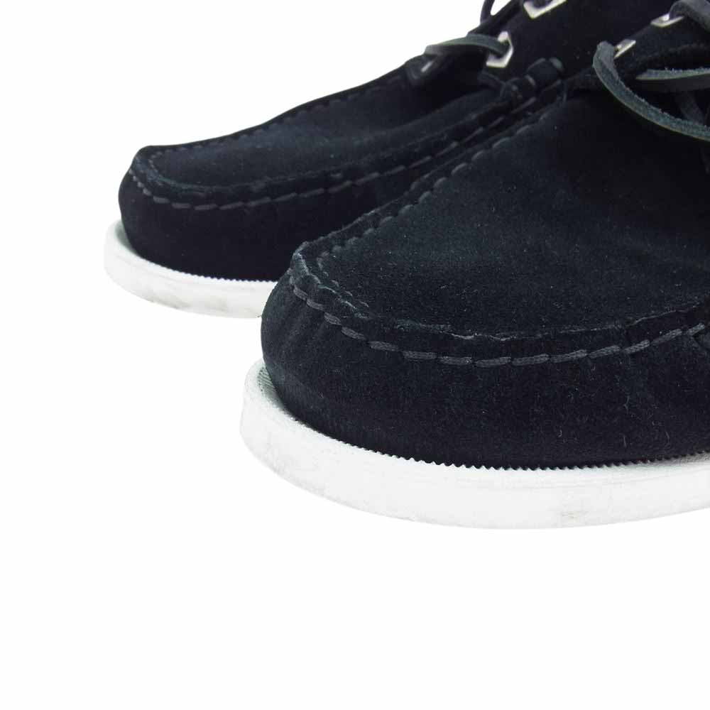 JIMMY CHOO ジミーチュウ スエード レザー切替 ストラップ デッキ シューズ ブラック系 42【中古】