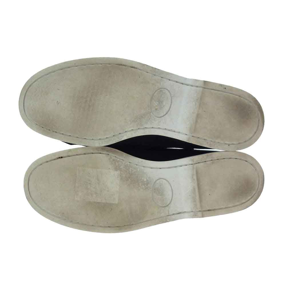 JIMMY CHOO ジミーチュウ スエード レザー切替 ストラップ デッキ シューズ ブラック系 42【中古】