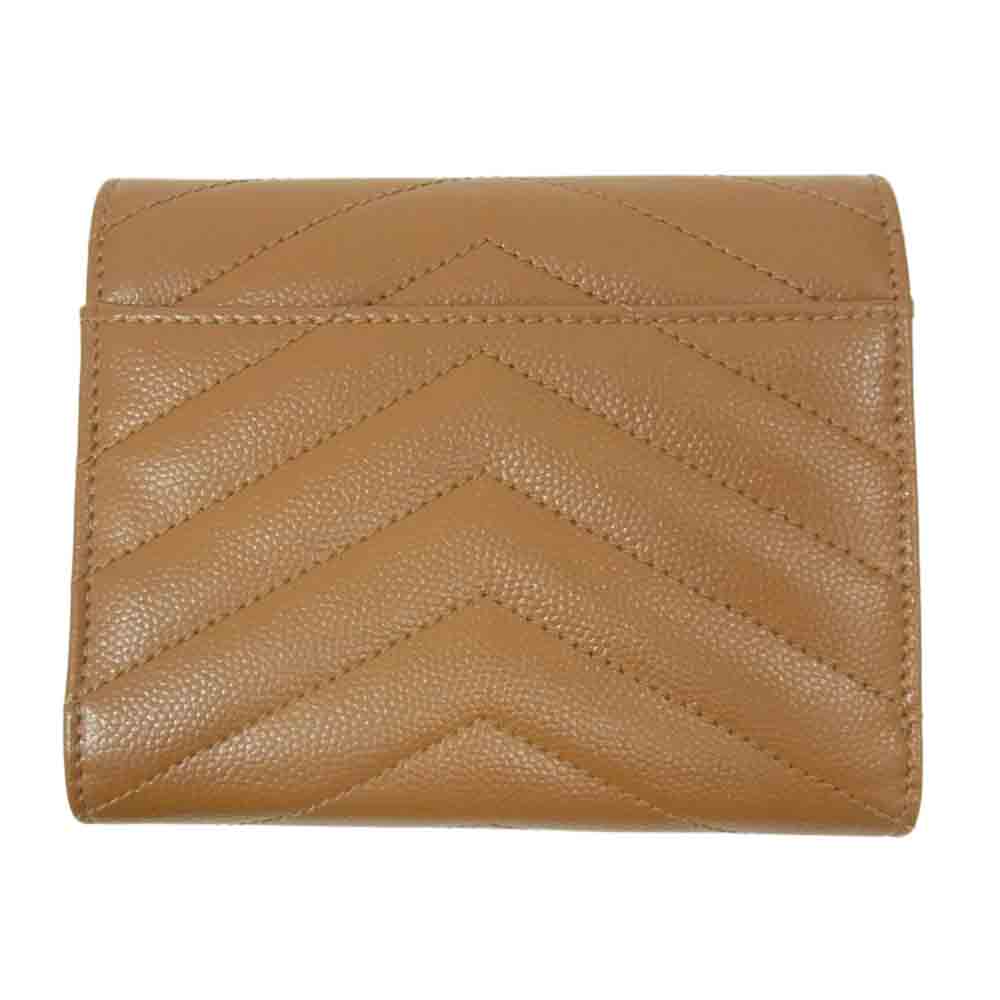 SAINT LAURENT サンローラン 403943 三つ折り モノグラム 財布 ブラウン系【中古】
