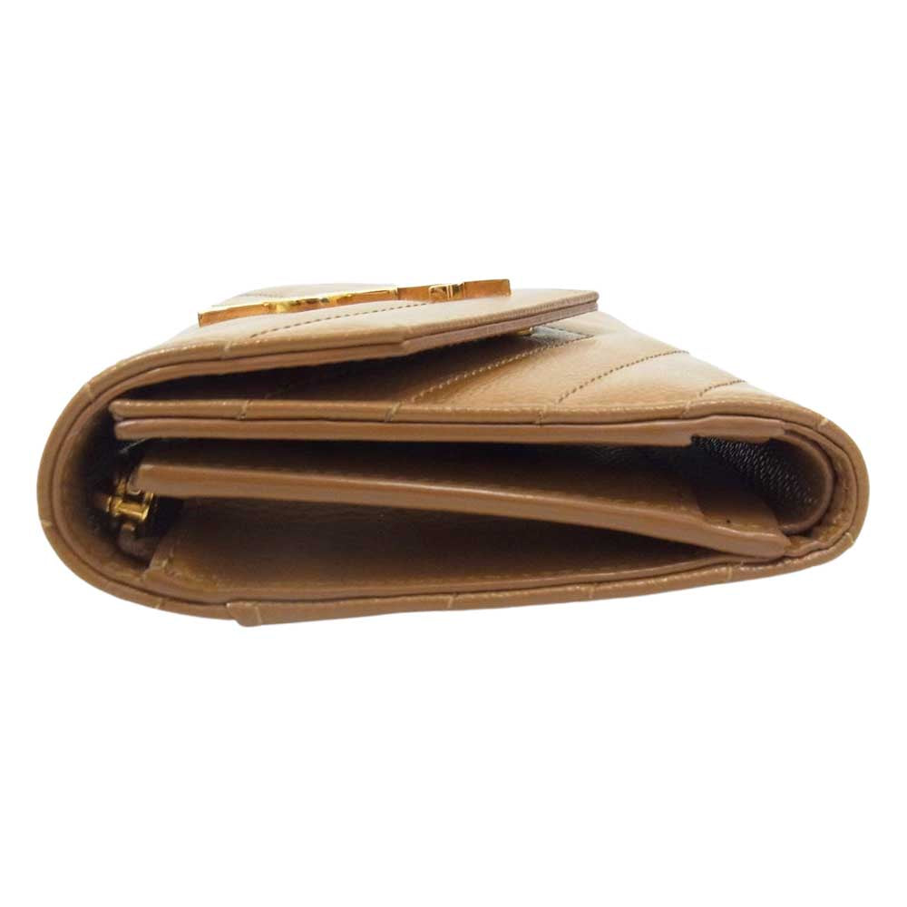 SAINT LAURENT サンローラン 403943 三つ折り モノグラム 財布 ブラウン系【中古】