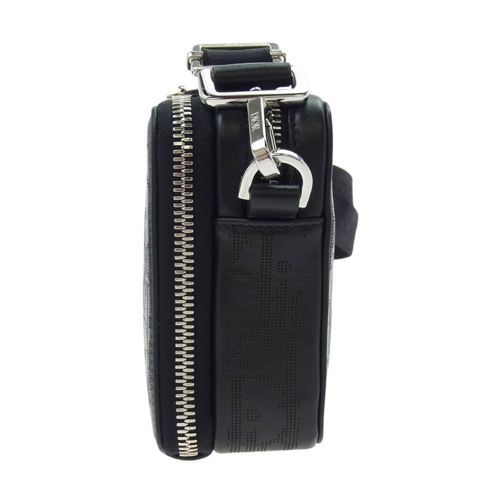 Dior ディオール 2ESBC119VPD_H03E メッセンジャーポーチ オブリーク ギャラクシー カーフスキン パンチング ショルダーバッグ ブラック系【美品】【中古】
