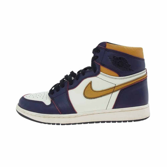 NIKE ナイキ CD6578-507 SB AIR JORDAN 1 HI OG DEFIANT LA TO CHICAGO LA TO CHICAGO エアジョーダン レトロ ハイ オリジナル ディファイアント シカゴ パープル系 ホワイト系 27cm【中古】