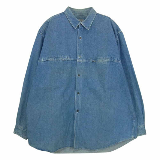COMME des GARCONS HOMME コムデギャルソンオム ビンテージ 80s～90s ジップポケット デニム シャツ インディゴブルー系 サイズ表記無し【中古】