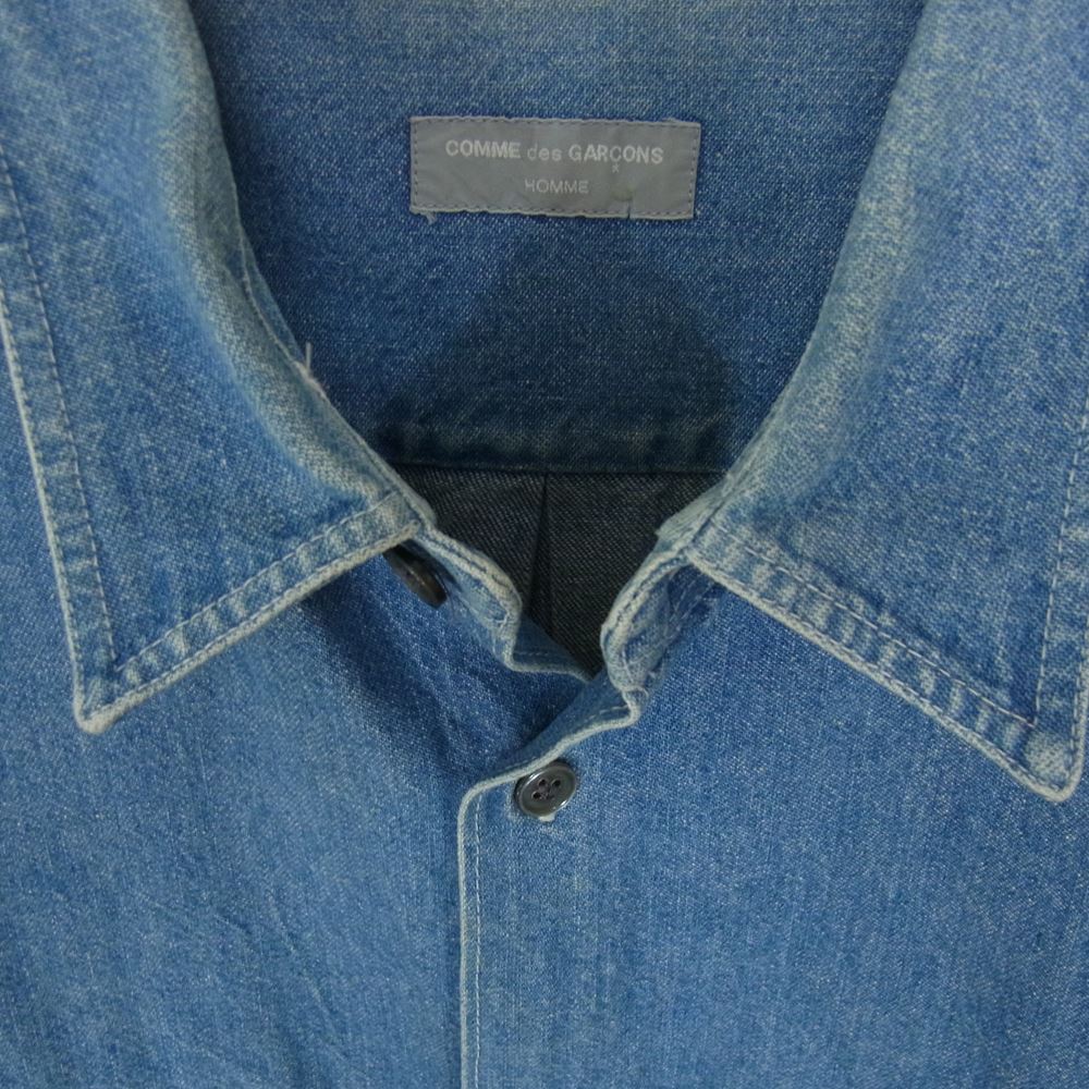 COMME des GARCONS HOMME コムデギャルソンオム ビンテージ 80s～90s ジップポケット デニム シャツ インディゴブルー系 サイズ表記無し【中古】