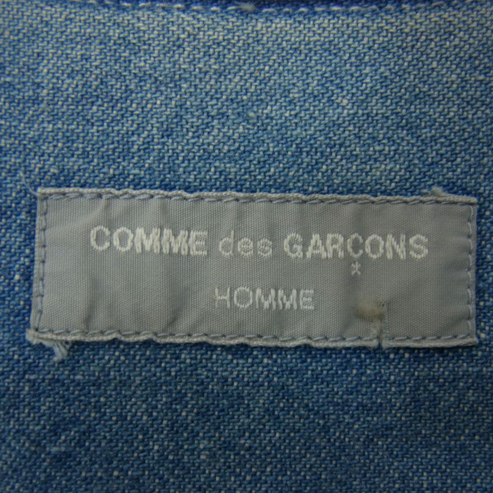 COMME des GARCONS HOMME コムデギャルソンオム ビンテージ 80s～90s ジップポケット デニム シャツ インディゴブルー系 サイズ表記無し【中古】