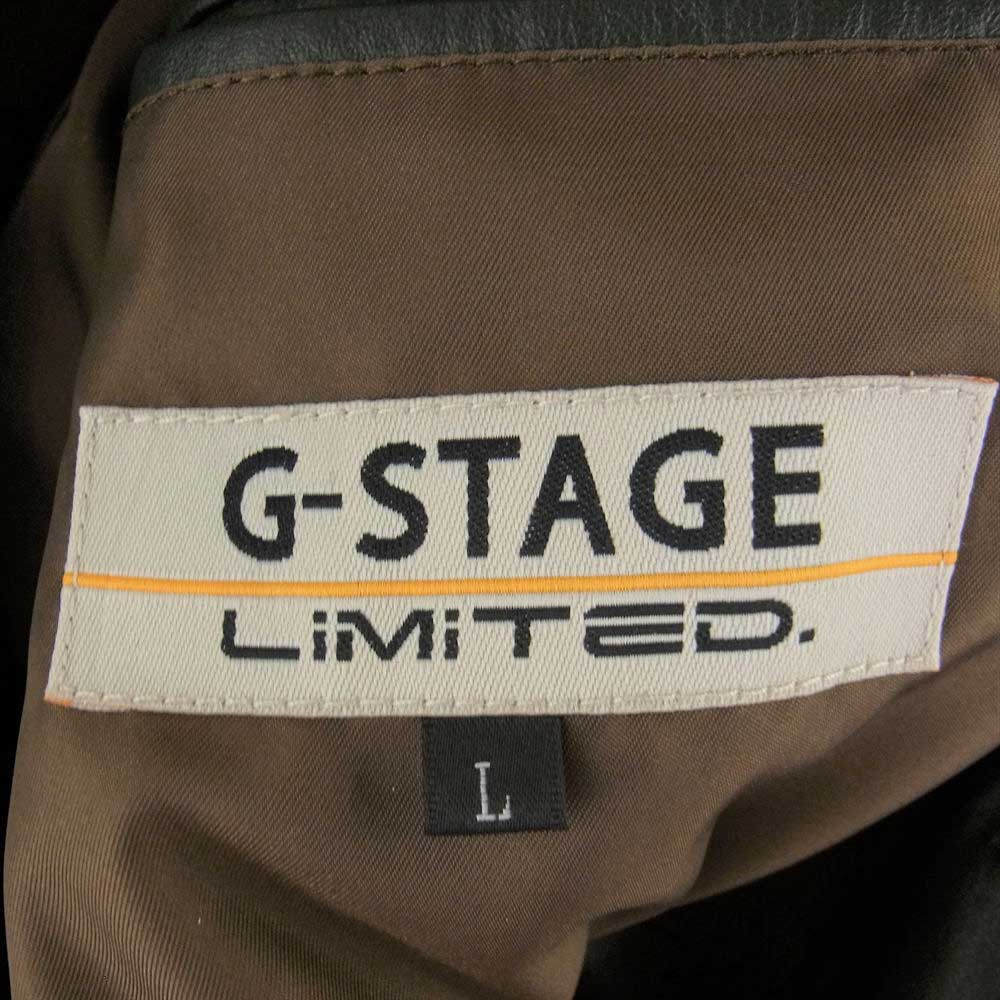ジーステージ 221224 レザー 2B テーラード ジャケット グリーン系 L【中古】