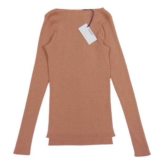 AURALEE オーラリー A22SB01RH ×Ron Herman ロンハーマン RIB BOAT NECK L/S TEE リブカットソー オレンジ系 ピンク系【美品】【中古】