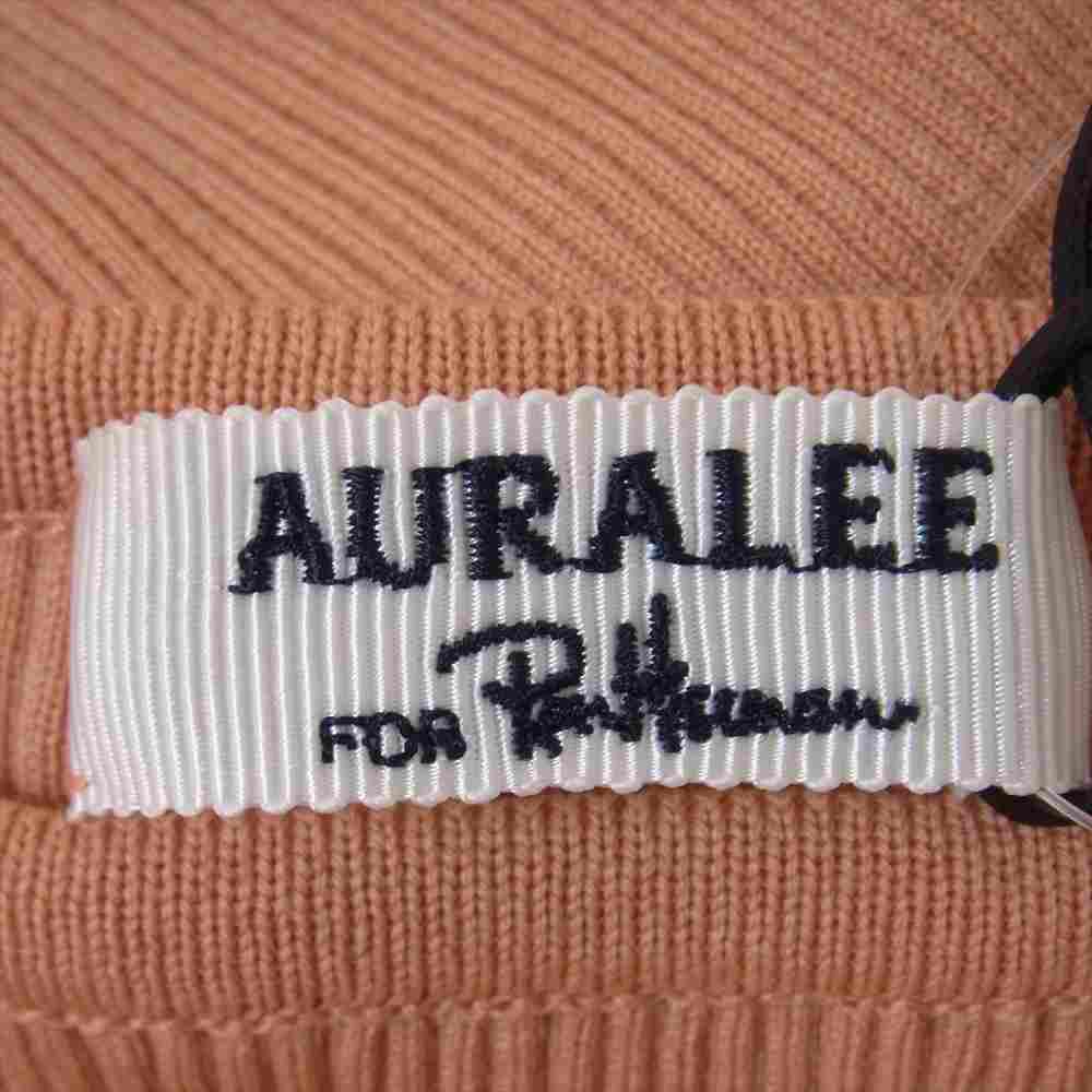 AURALEE オーラリー A22SB01RH ×Ron Herman ロンハーマン RIB BOAT NECK L/S TEE リブカットソー オレンジ系 ピンク系【美品】【中古】