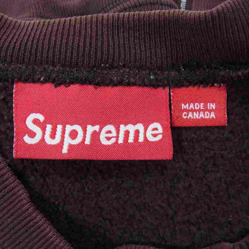 Supreme シュプリーム カナダ製 王冠 刺繍 スウェット トレーナー ブラウン系【中古】