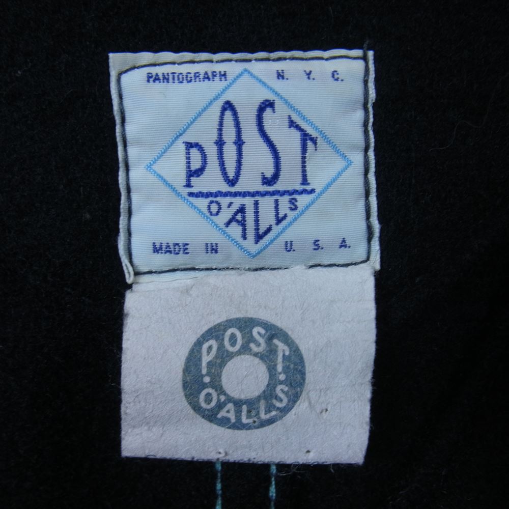 POST OVERALLS ポストオーバーオールズ 42 DV WOOL MELTON made in USA ウール カバーオール エンジニア ブラック系 S【中古】