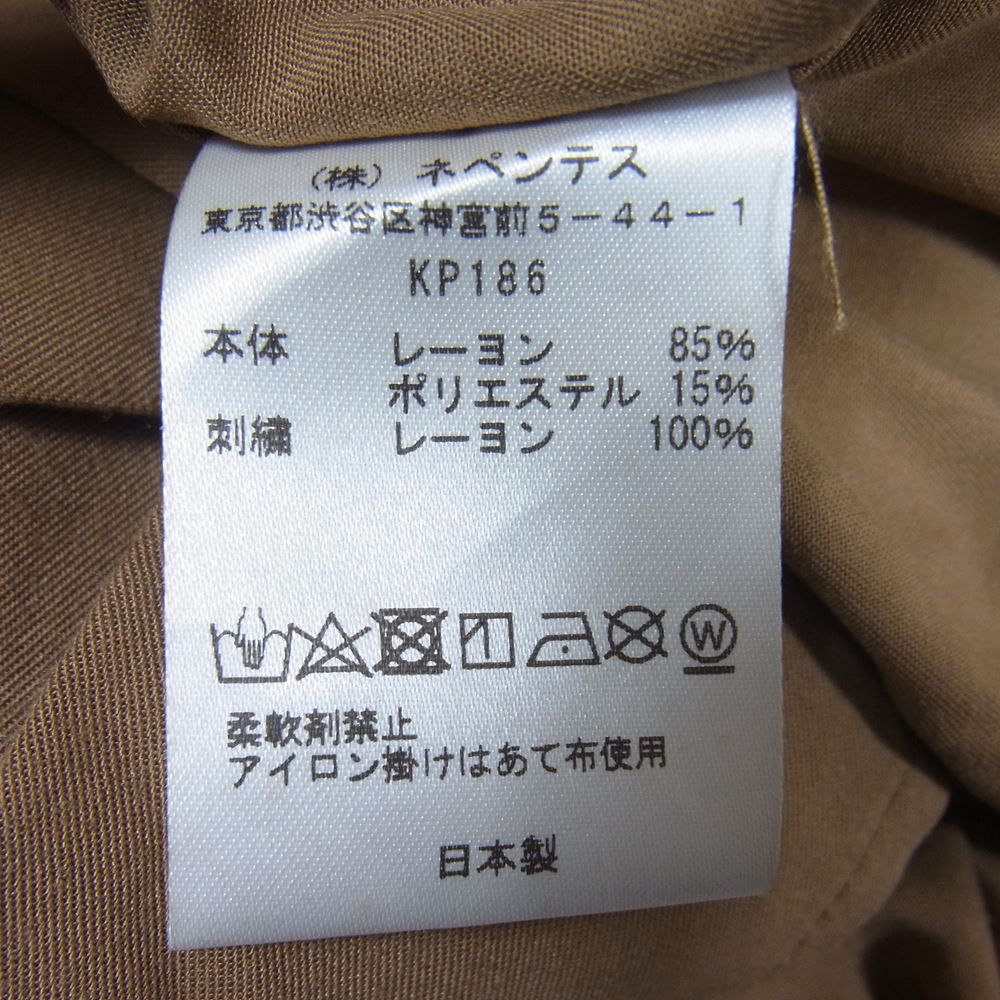 Needles ニードルス KP186 S/S Cowboy One-Up Shirt カウボーイ ワンアップ 半袖 シャツ ライトブラウン系 S【中古】