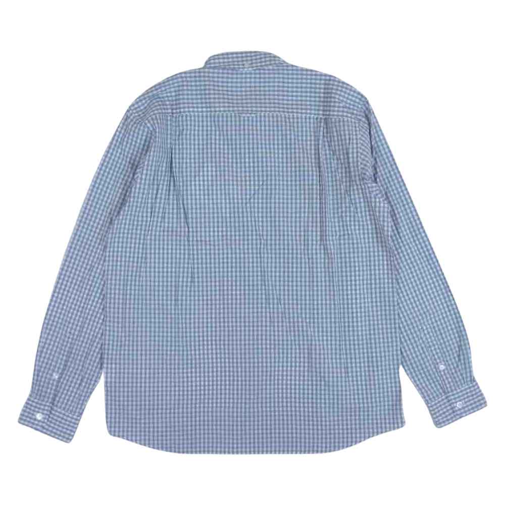 uniform experiment ユニフォームエクスペリメント COFFEE DRIP GINGHAM CHECK B.D SHIRT コーヒー ドリップ ボタン ダウン シャツ  ライトブルー系 ブラウン系 XL【美品】【中古】