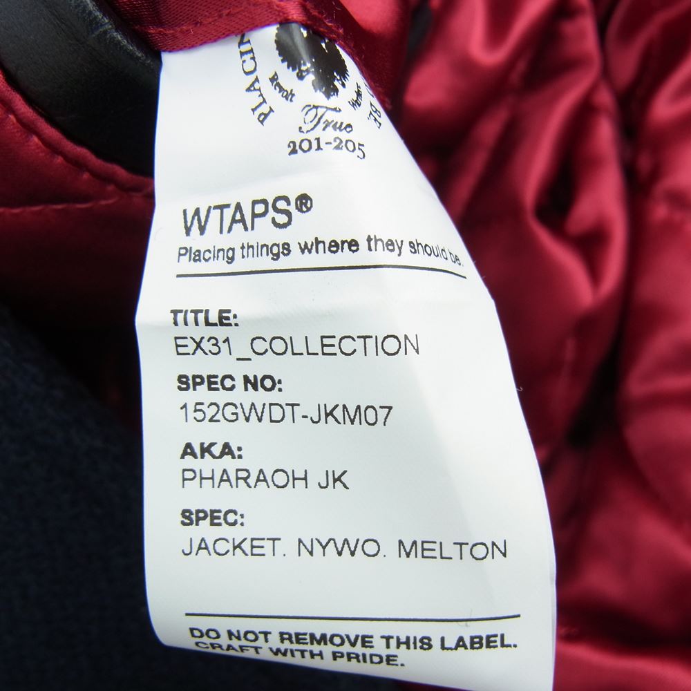 WTAPS ダブルタップス 15AW 152GWDT-JKM07 PHARAOH JK JACKET NYWO MELTON ファラオ ジャケット スタジャン ネイビー系 3【中古】