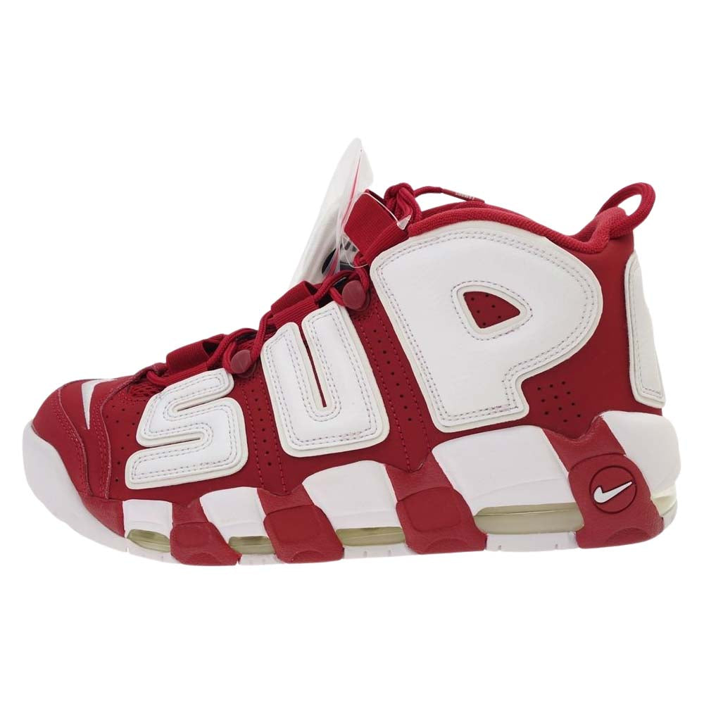 Supreme シュプリーム 17SS 902290-600 ×NIKE MORE UP TEMPO ナイキ モア アップテンポ  モアテン red white ホワイト系 レッド系 28cm【極上美品】【中古】