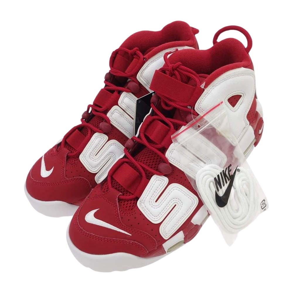 Supreme シュプリーム 17SS 902290-600 ×NIKE MORE UP TEMPO ナイキ モア アップテンポ  モアテン red white ホワイト系 レッド系 28cm【極上美品】【中古】