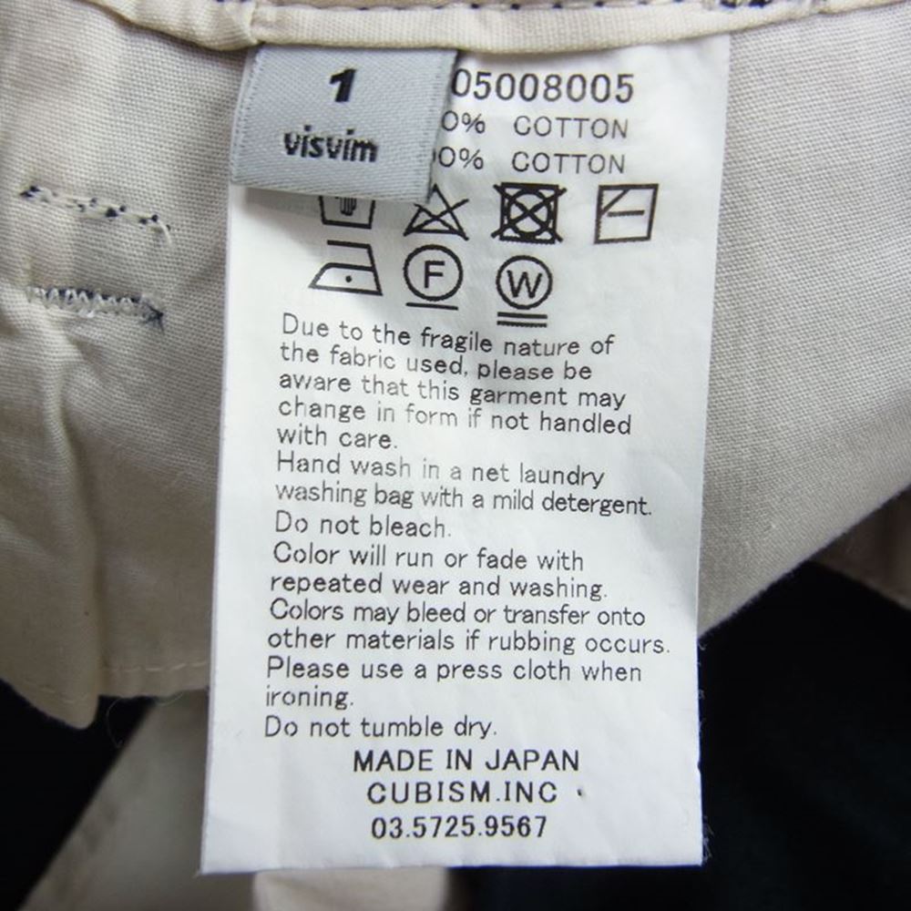 VISVIM ビズビム 0117105008005 17SS CHINO SHORTS チノ ショーツ ハーフ パンツ ネイビー系 1【中古】