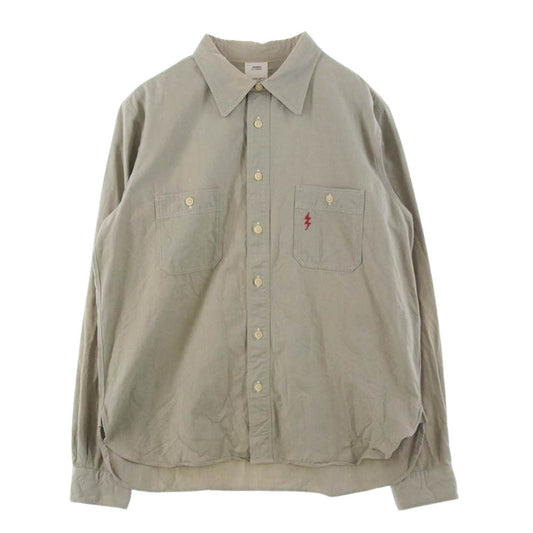 VISVIM ビズビム 0118105011004 18SS 1910 SHIRT 長袖 刺繍 シャツ グレー系 1【中古】