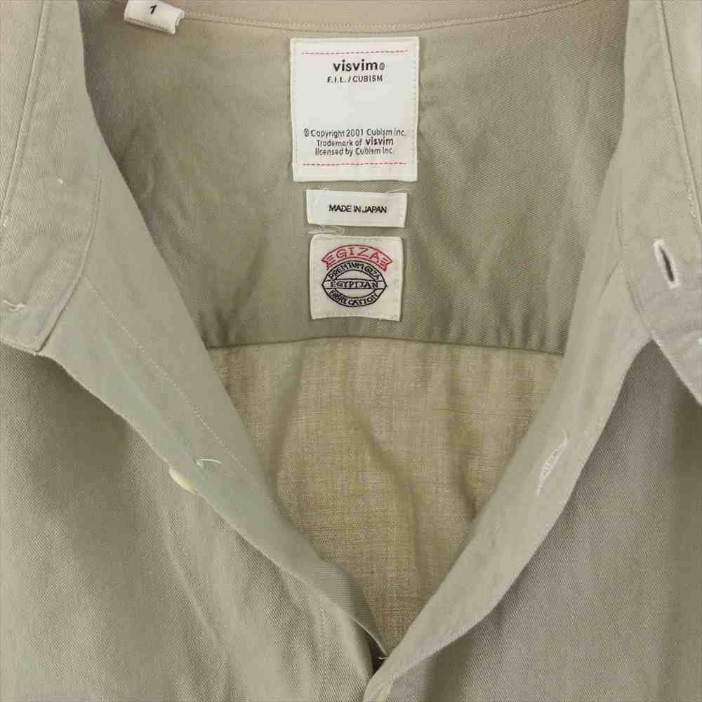 VISVIM ビズビム 0118105011004 18SS 1910 SHIRT 長袖 刺繍 シャツ グレー系 1【中古】