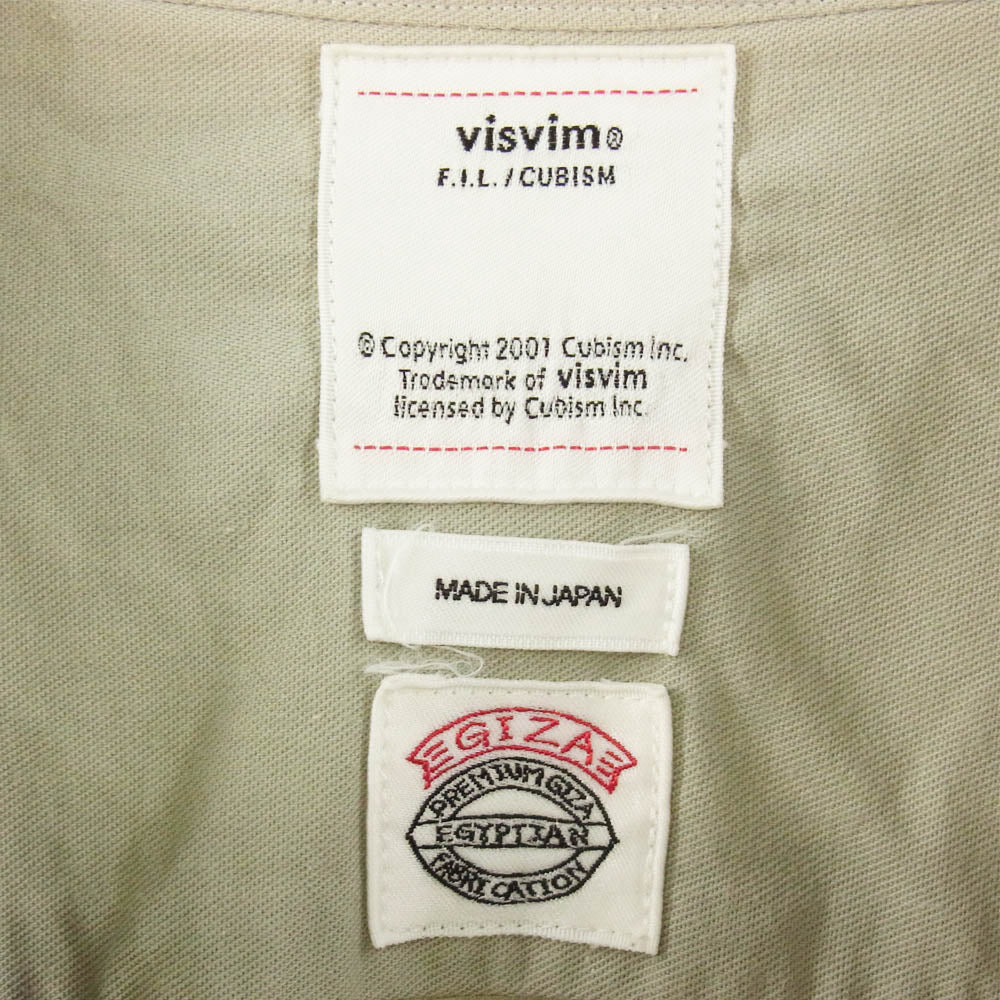 VISVIM ビズビム 0118105011004 18SS 1910 SHIRT 長袖 刺繍 シャツ グレー系 1【中古】