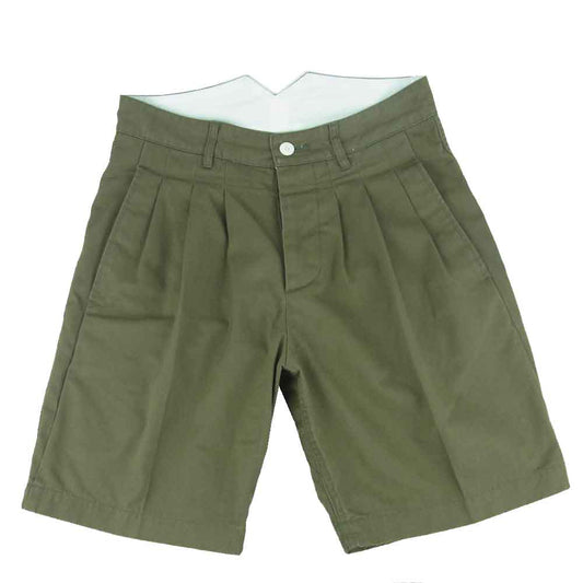 VISVIM ビズビム 19SS 0119105008005 HAKAMA SHORTS 袴 ハカマ ショーツ ハーフ タック ショート パンツ 日本製 カーキ系 1【中古】