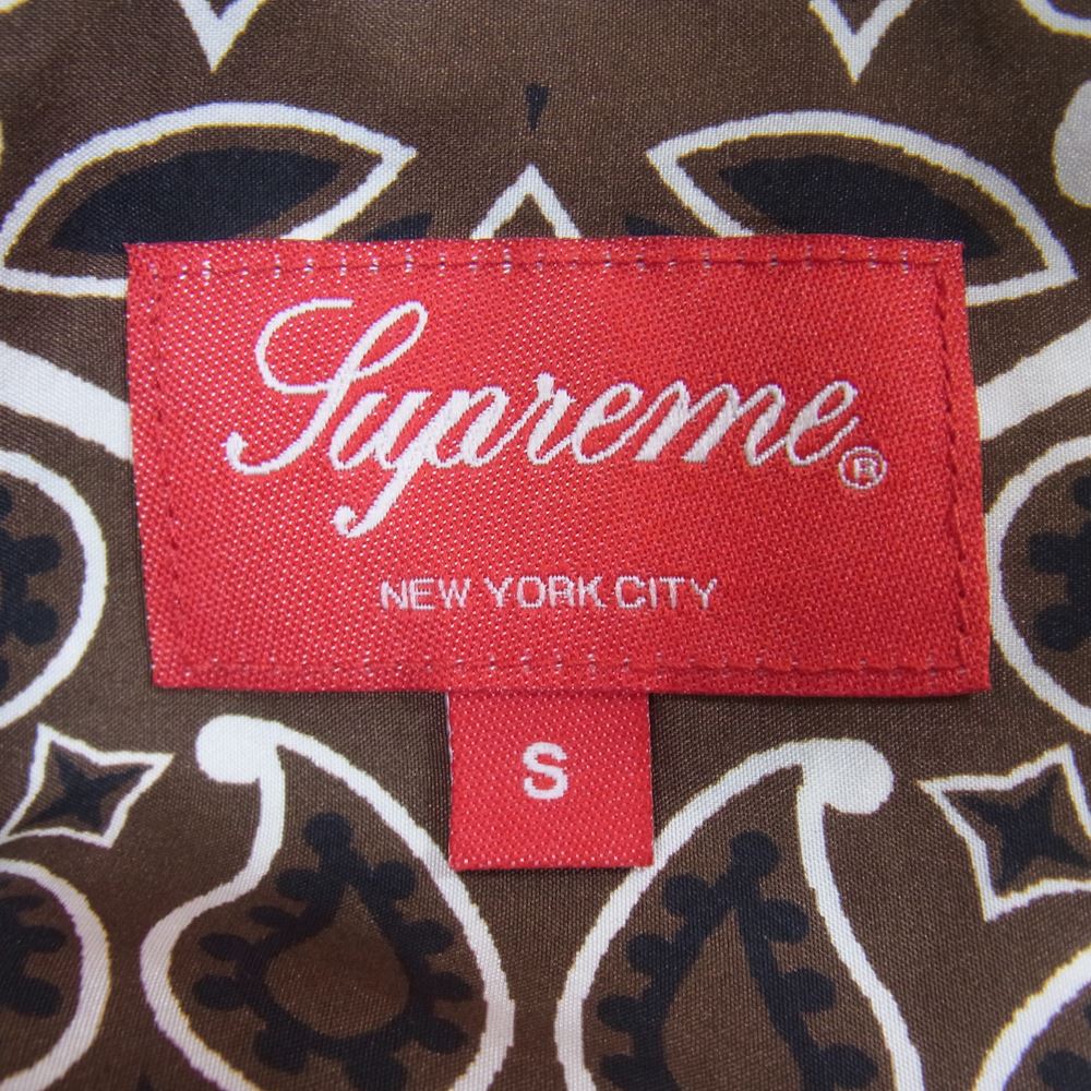 Supreme シュプリーム 21SS Bandana Silk S/S Shirt バンダナ シルク 半袖 シャツ ブラウン系 S【中古】