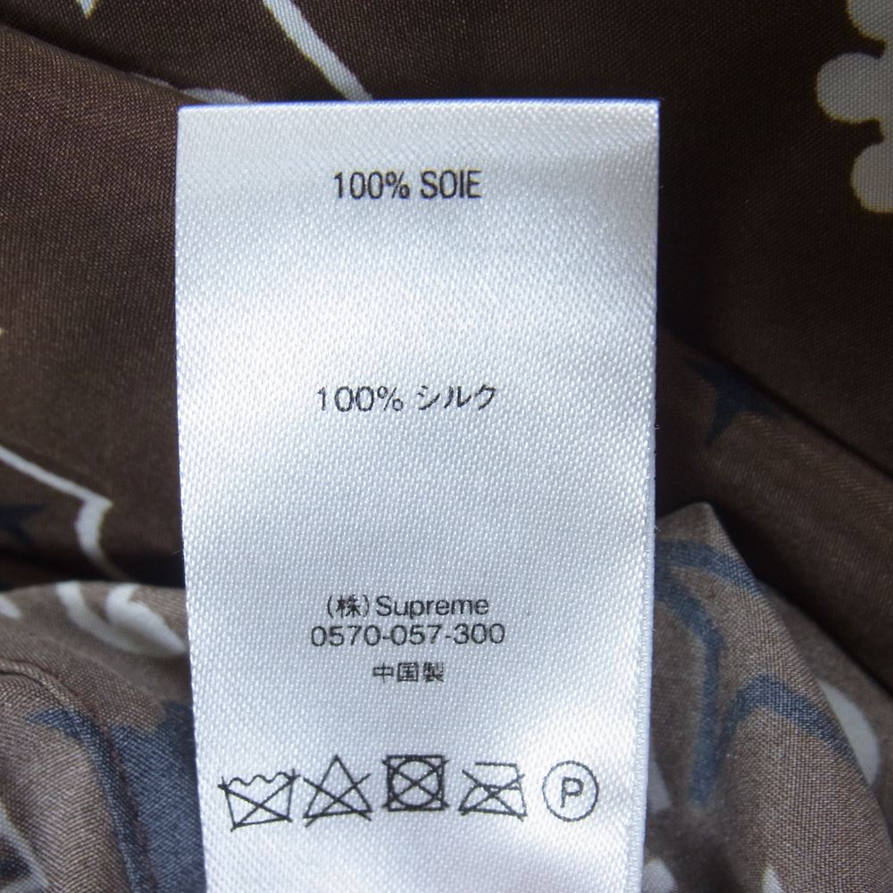 Supreme シュプリーム 21SS Bandana Silk S/S Shirt バンダナ シルク 半袖 シャツ ブラウン系 S【中古】