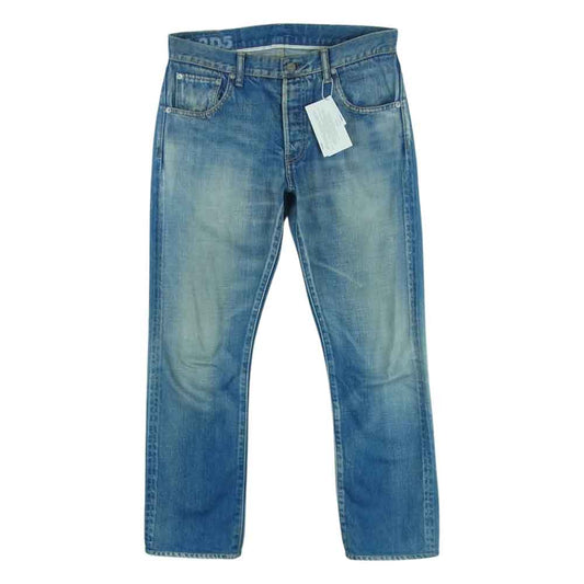 VISVIM ビズビム 13AW 0113205005014 SOCIAL SCULPTURE 01 SLIM DAMAGED-5 ソーシャル スカルプチャー スリム ダメージ 加工 デニム パンツ インディゴブルー系 W32 × L30【中古】