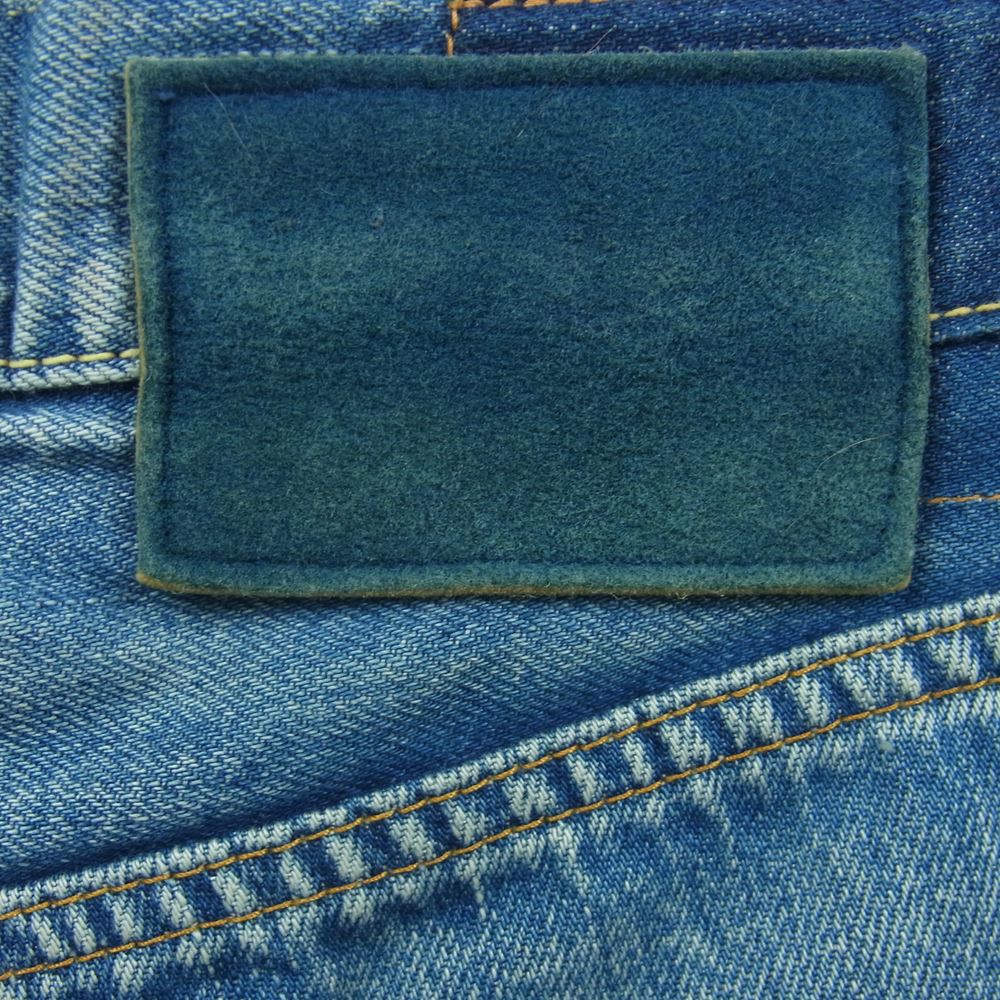VISVIM ビズビム 13AW 0113205005014 SOCIAL SCULPTURE 01 SLIM DAMAGED-5 ソーシャル スカルプチャー スリム ダメージ 加工 デニム パンツ インディゴブルー系 W32 × L30【中古】