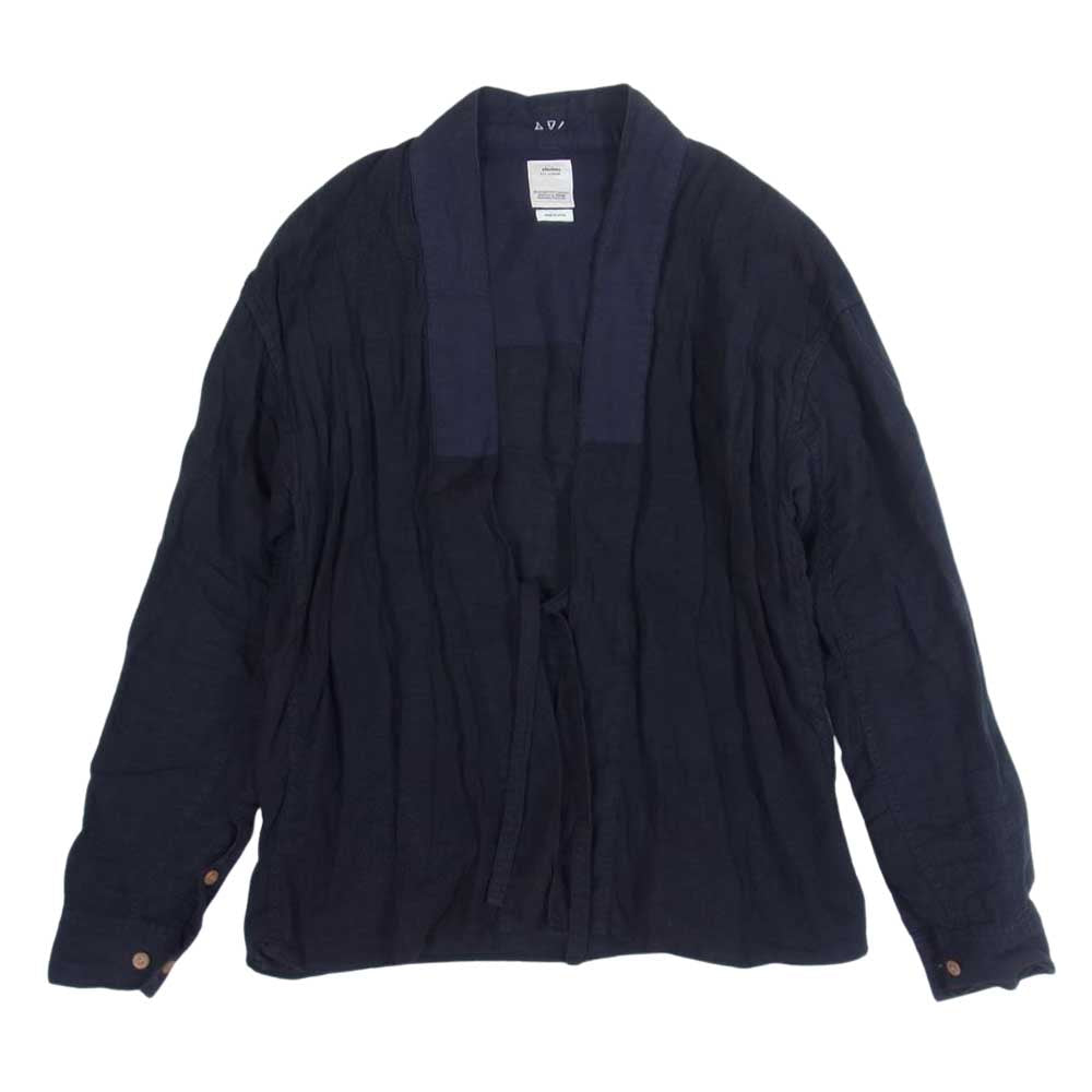 VISVIM ビズビム 0118105011016 18SS LHAMO SHIRT LINEN  リネン ラモ 羽織 シャツ ブラック系 ダークネイビー系【中古】