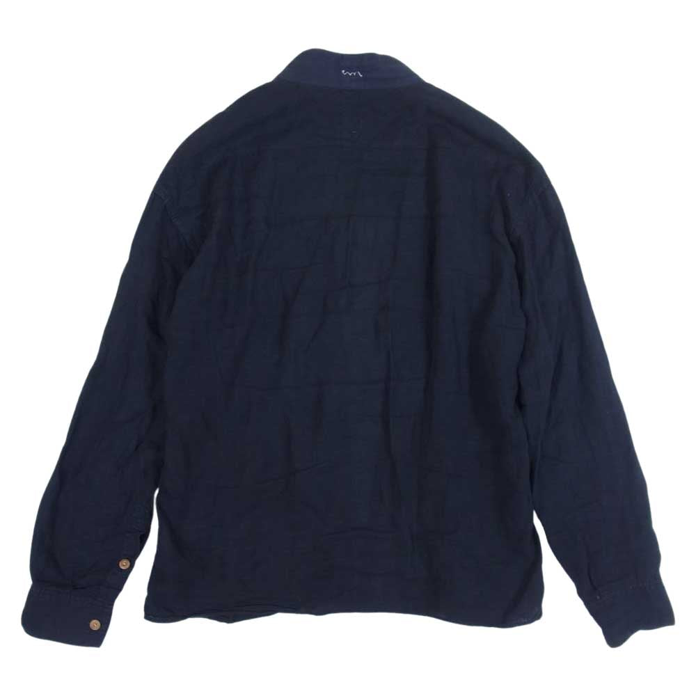 VISVIM ビズビム 0118105011016 18SS LHAMO SHIRT LINEN  リネン ラモ 羽織 シャツ ブラック系 ダークネイビー系【中古】