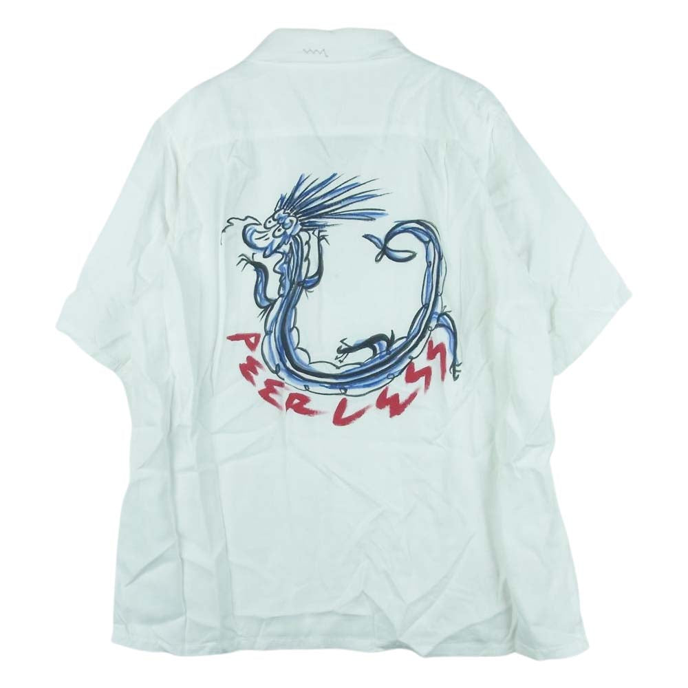 VISVIM ビズビム 20SS 0120105011021 FREE EDGE SHIRT S/S RAYON ドラゴン ペイント フリー エッジ 半袖 開襟 シャツ ホワイト系 1【中古】
