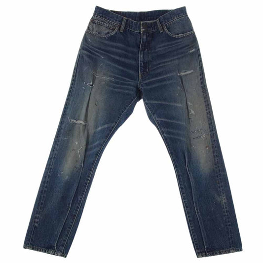 VISVIM ビズビム 0121105005024 21SS SS JOURNEYMAN PANTS TACKED DMGD-27 ジャーニーマン タックド ダメージ 加工 デニム パンツ インディゴブルー系 1【中古】