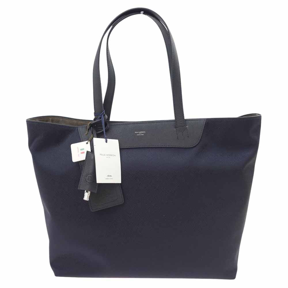 PELLE MORBIDA ペッレモルビダ pmo-ca113 Capitano キャピターノ パスケース&ホイッスル ビジネス トートバック ネイビー系【新古品】【未使用】【中古】