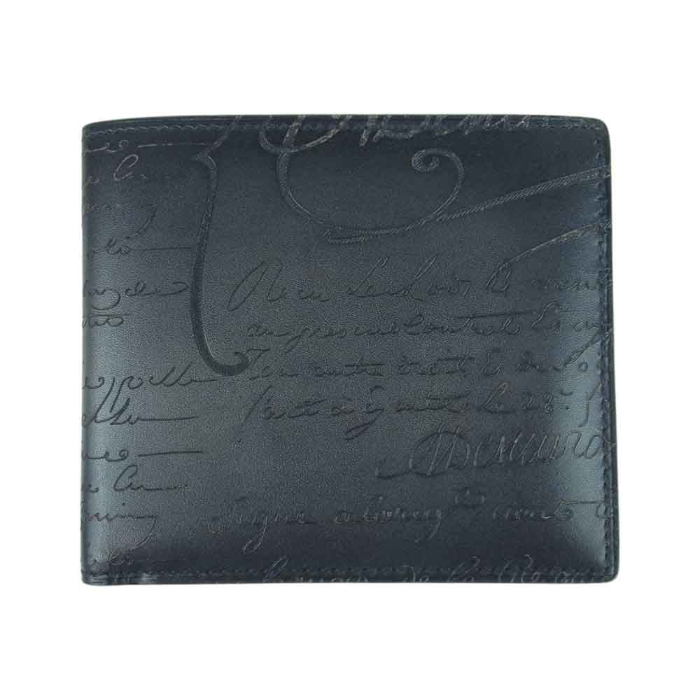 Berluti ベルルッティ カリグラフィ 二つ折り 財布 ブラック系【中古】