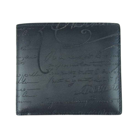 Berluti ベルルッティ カリグラフィ 二つ折り 財布 ブラック系【中古】