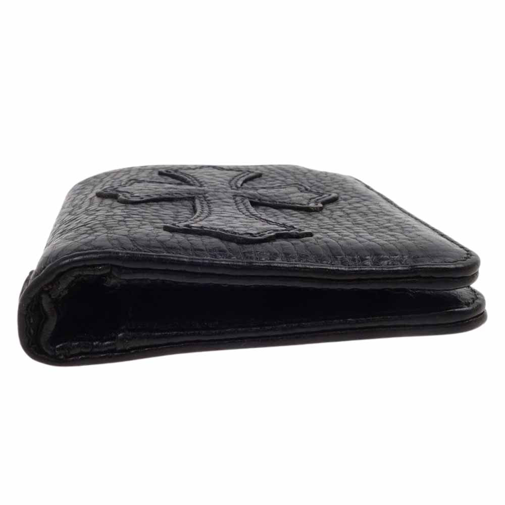 CHROME HEARTS クロムハーツ（原本無） ディジャコモ クロスパッチ レザーウォレット 二つ折り財布 ブラック系【中古】
