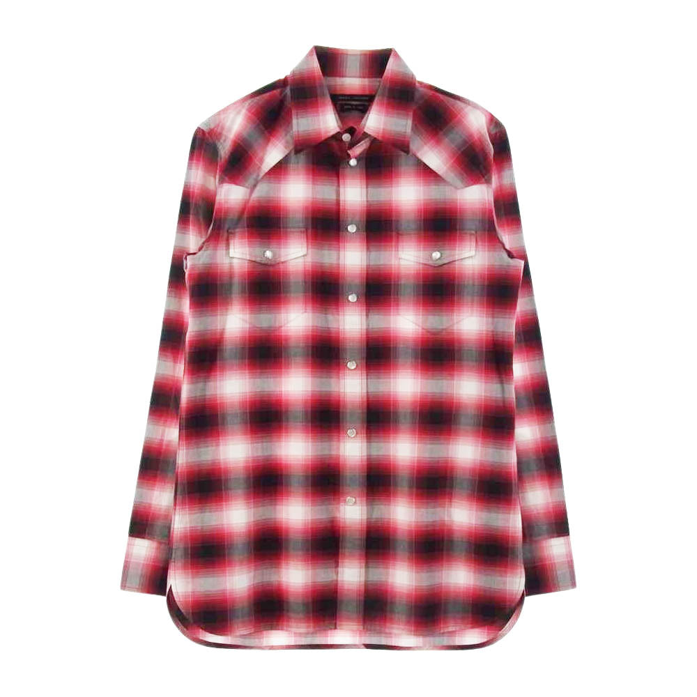 MARC BY MARC JACOBS マークバイマークジェイコブス チェック柄 長袖 ウェスタン シャツ レッド系 48【美品】【中古】