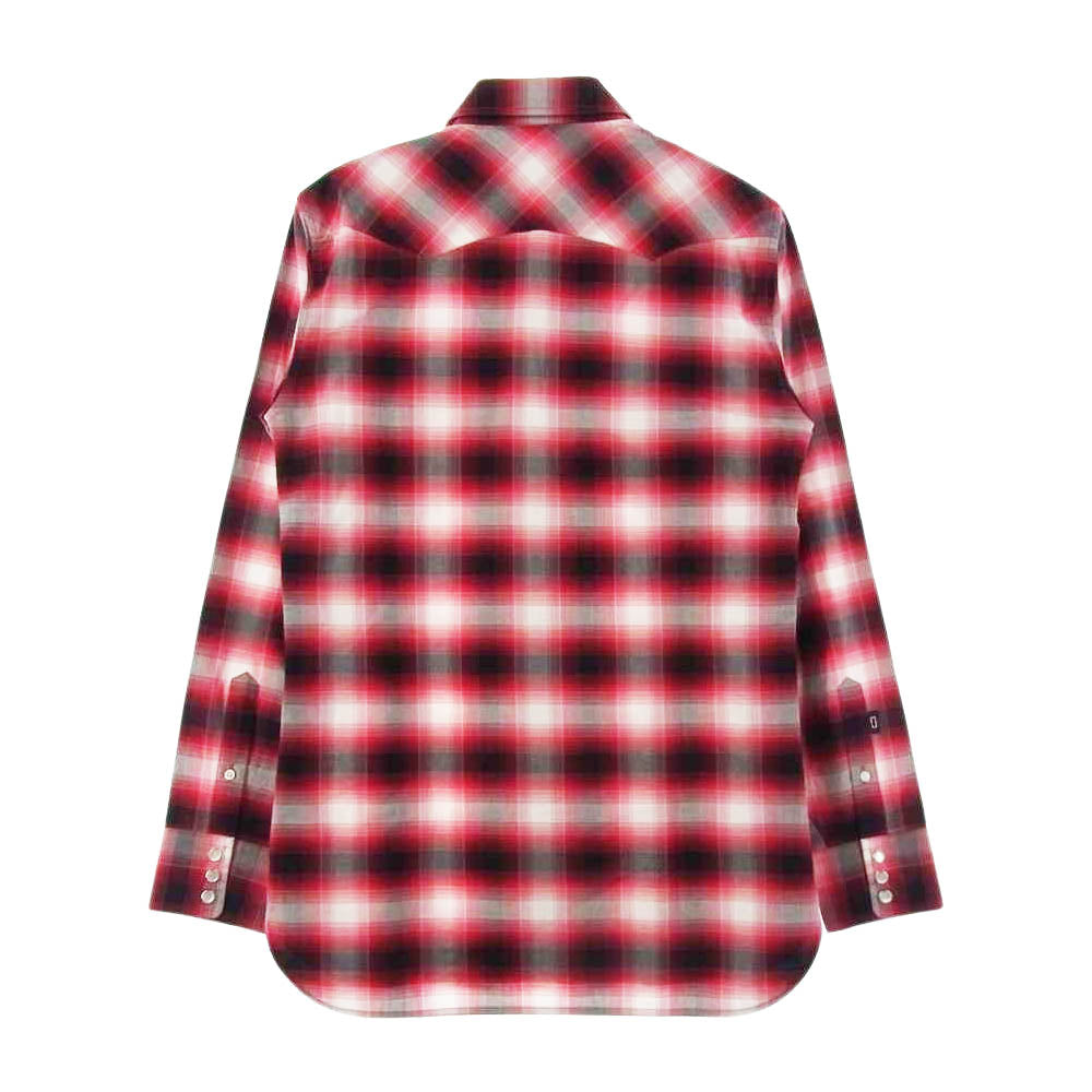MARC BY MARC JACOBS マークバイマークジェイコブス チェック柄 長袖 ウェスタン シャツ レッド系 48【美品】【中古】
