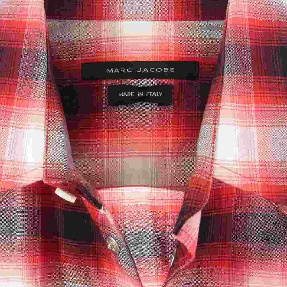 MARC BY MARC JACOBS マークバイマークジェイコブス チェック柄 長袖 ウェスタン シャツ レッド系 48【美品】【中古】