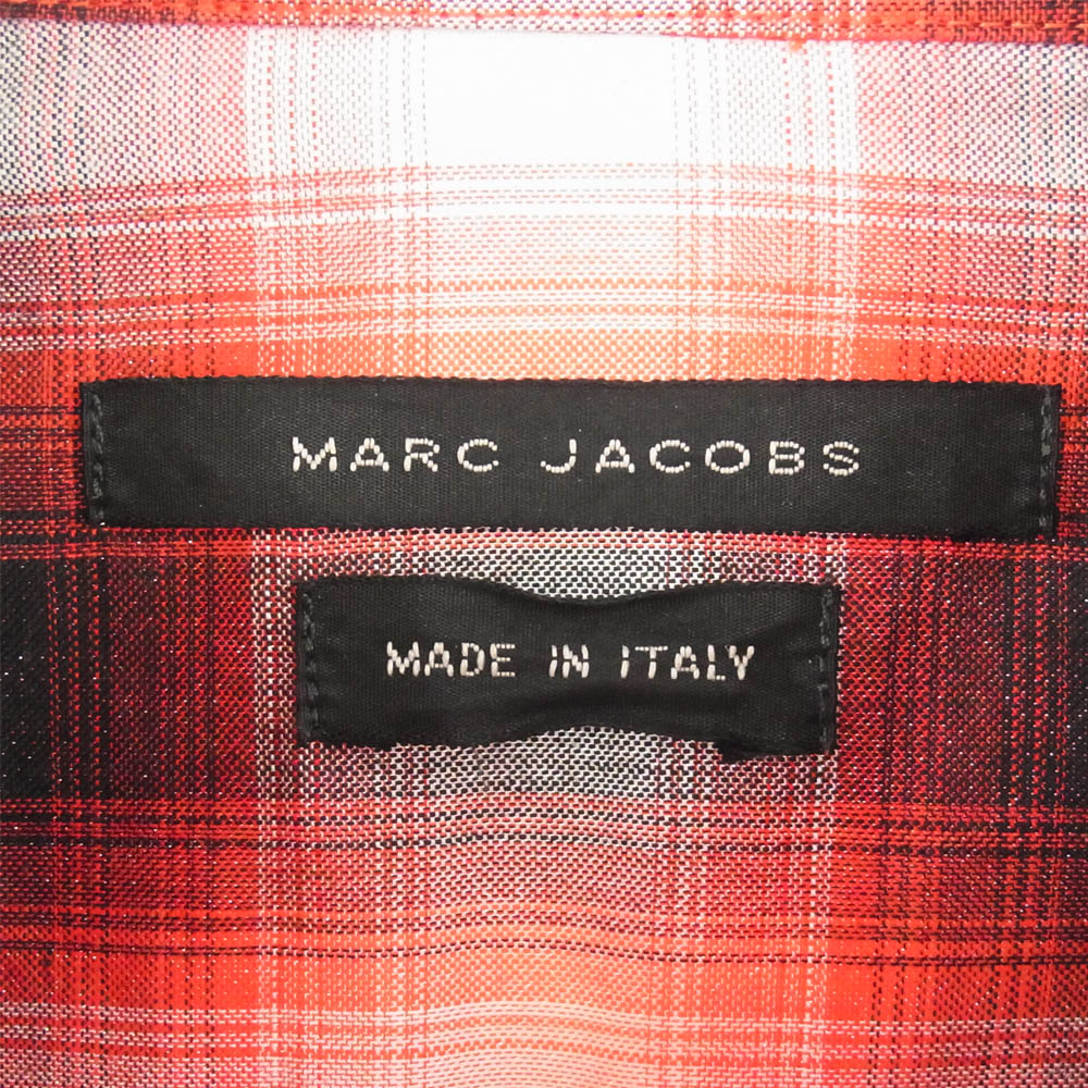 MARC BY MARC JACOBS マークバイマークジェイコブス チェック柄 長袖 ウェスタン シャツ レッド系 48【美品】【中古】