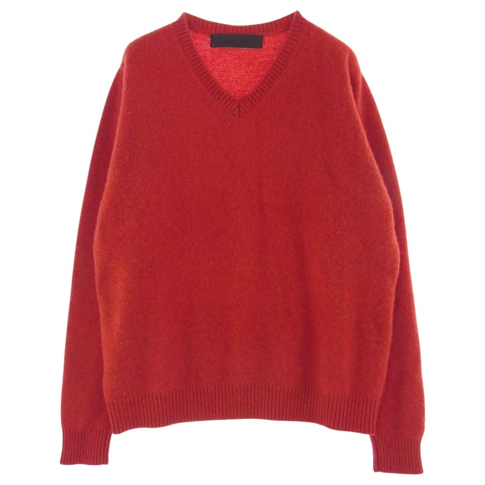 エルダーステイツマン 国内正規品 カシミヤ100％ Vネック ニット セーター レッド系 M【中古】