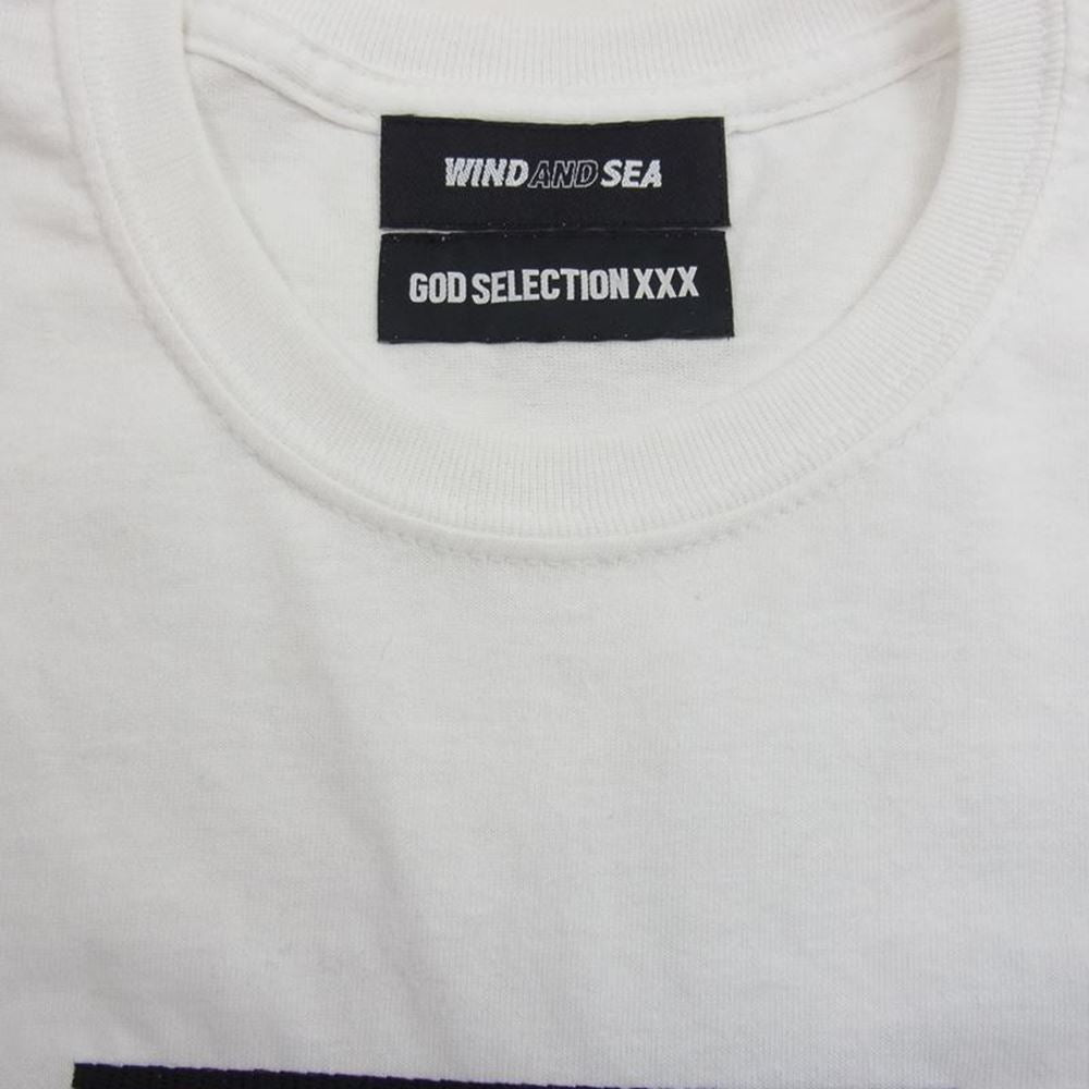 WIND AND SEA ウィンダンシー WDS-XXX-SP-09 × GOD SELECTION XXX ゴッドセレクション S/S T-Shirt ロゴ 刺繍 半袖 Tシャツ ホワイト系 S【美品】【中古】