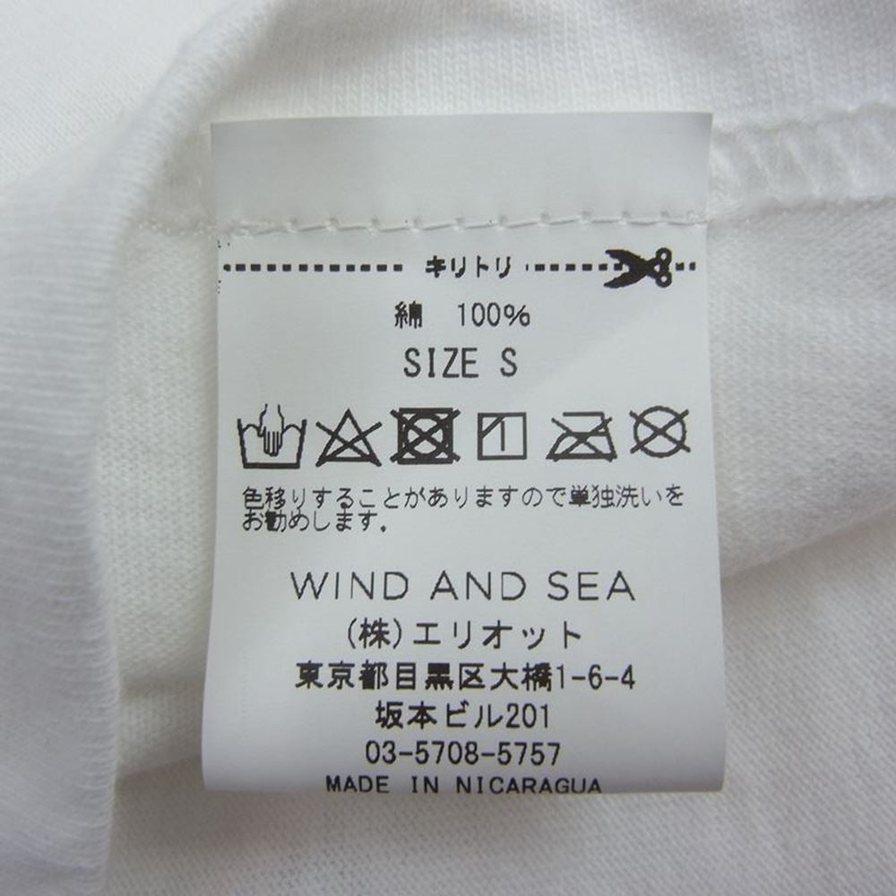 WIND AND SEA ウィンダンシー WDS-XXX-SP-09 × GOD SELECTION XXX ゴッドセレクション S/S T-Shirt ロゴ 刺繍 半袖 Tシャツ ホワイト系 S【美品】【中古】