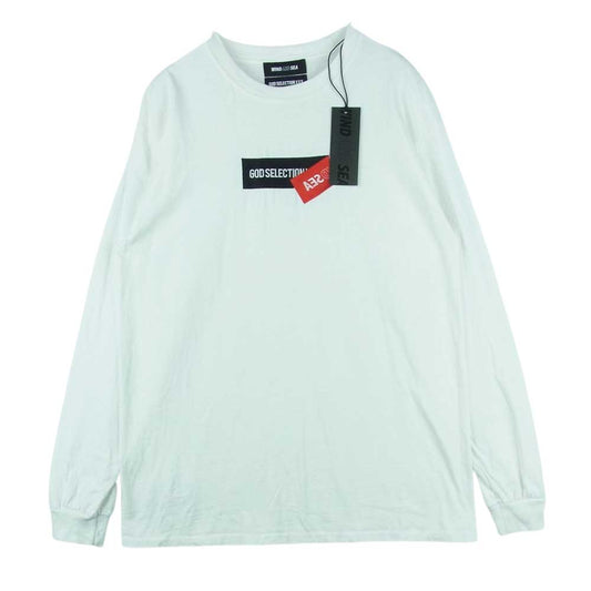WIND AND SEA ウィンダンシー WDS-XXX-SP-08 GOD SELECTION XXX ゴッドセレクション L/S T-Shirt ロゴ 刺繍 長袖 Tシャツ ホワイト系 M【中古】
