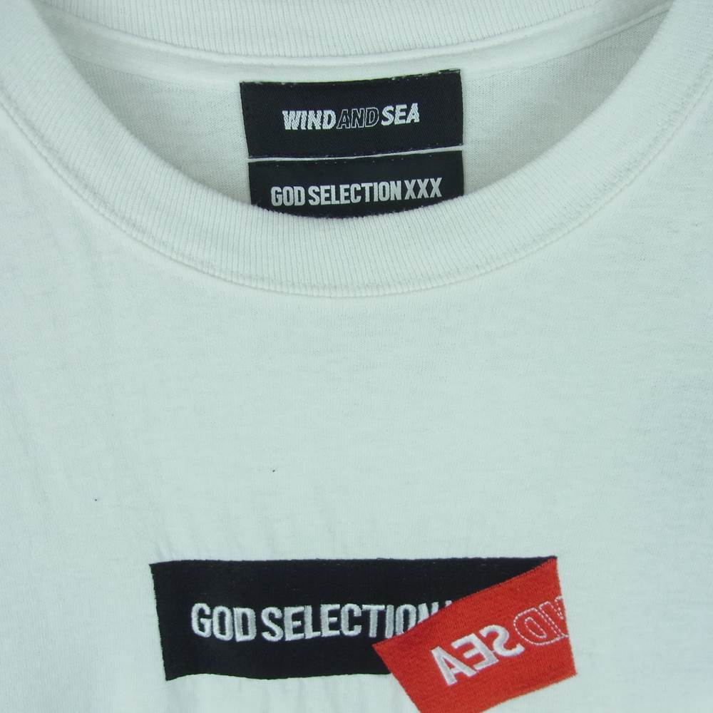 WIND AND SEA ウィンダンシー WDS-XXX-SP-08 GOD SELECTION XXX ゴッドセレクション L/S T-Shirt ロゴ 刺繍 長袖 Tシャツ ホワイト系 M【中古】