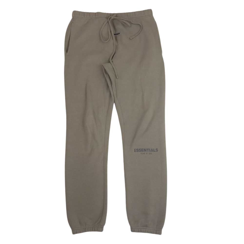 FEAR OF GOD フィアオブゴッド ESSENTIALS エッセンシャルズ ラバー ロゴ プリント スウェット パンツ ベージュ ベージュ系 S【中古】