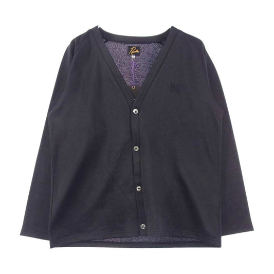 Needles ニードルス LQ246 V Neck Cardigan C/Pe Bright Jersey パピヨン刺繍 ジャージー カーディガン ブラック系 S【中古】