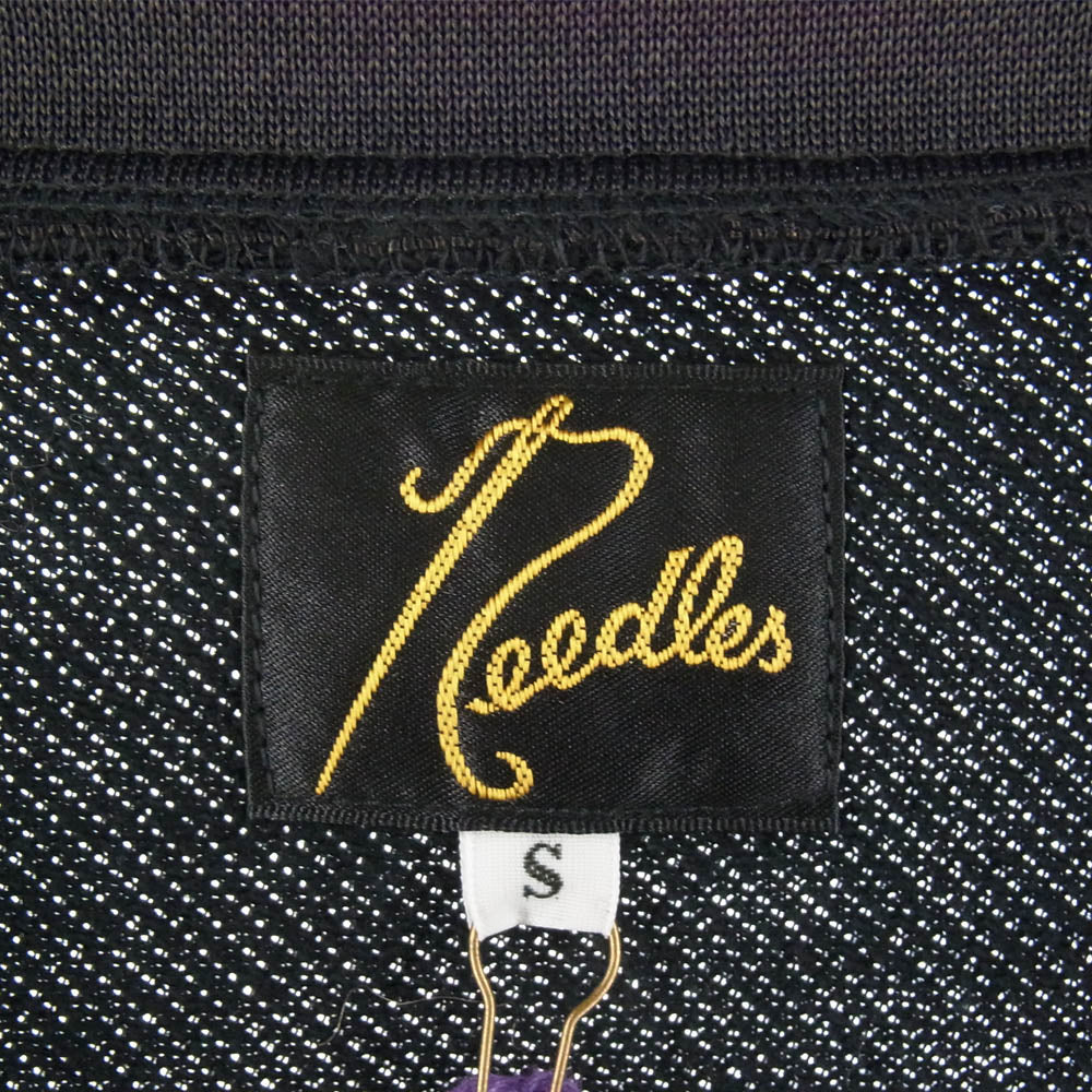 Needles ニードルス LQ246 V Neck Cardigan C/Pe Bright Jersey パピヨン刺繍 ジャージー カーディガン ブラック系 S【中古】
